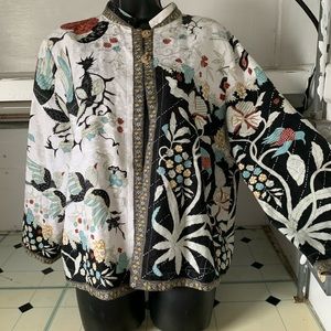 Citron printed Asian jacket